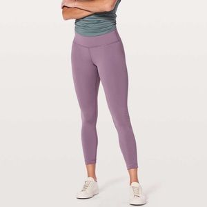 Lulu Lemon Wunder Under Hi-Rise 7/8 Tight in Smoked Mulberry